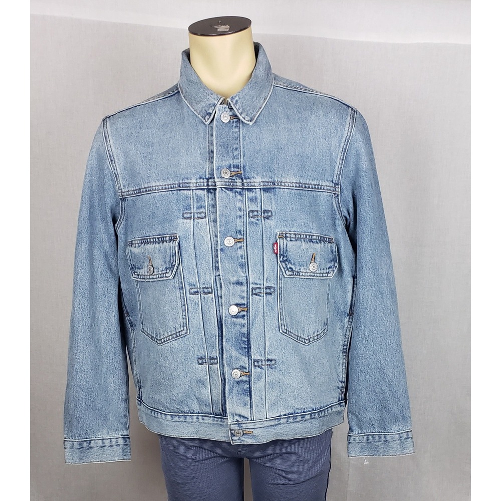 Levi Strauss x Denim Tears Mens Type II Trucker Jacket Light Wash Blue Large